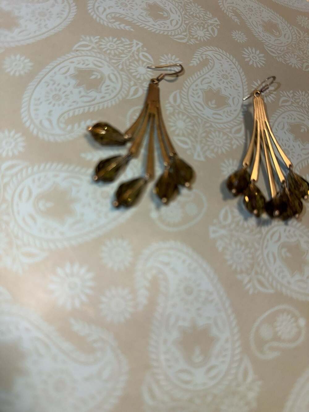 Long Chandelier Earrings, Natural Pyrite Earrings, Gold Dangle Earrings, Boho Ch - Picture 6 of 7